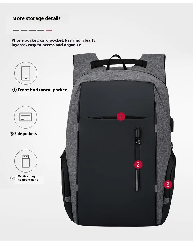 Business Backpack Men USB School Waterproof Backpacks Laptop College Students Schoolbag Large Capacity Bagpacks Back Pack Bags