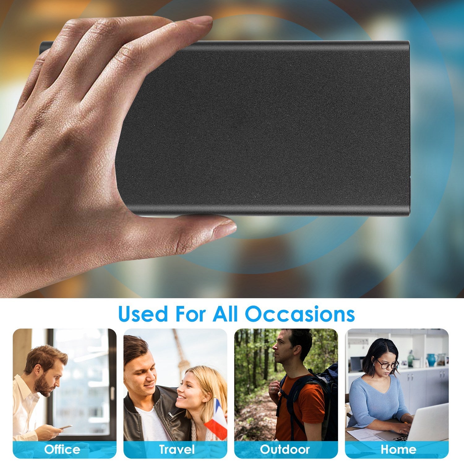 20000mAh Power Bank Portable  With Dual USB Output Type C Micro USB Input