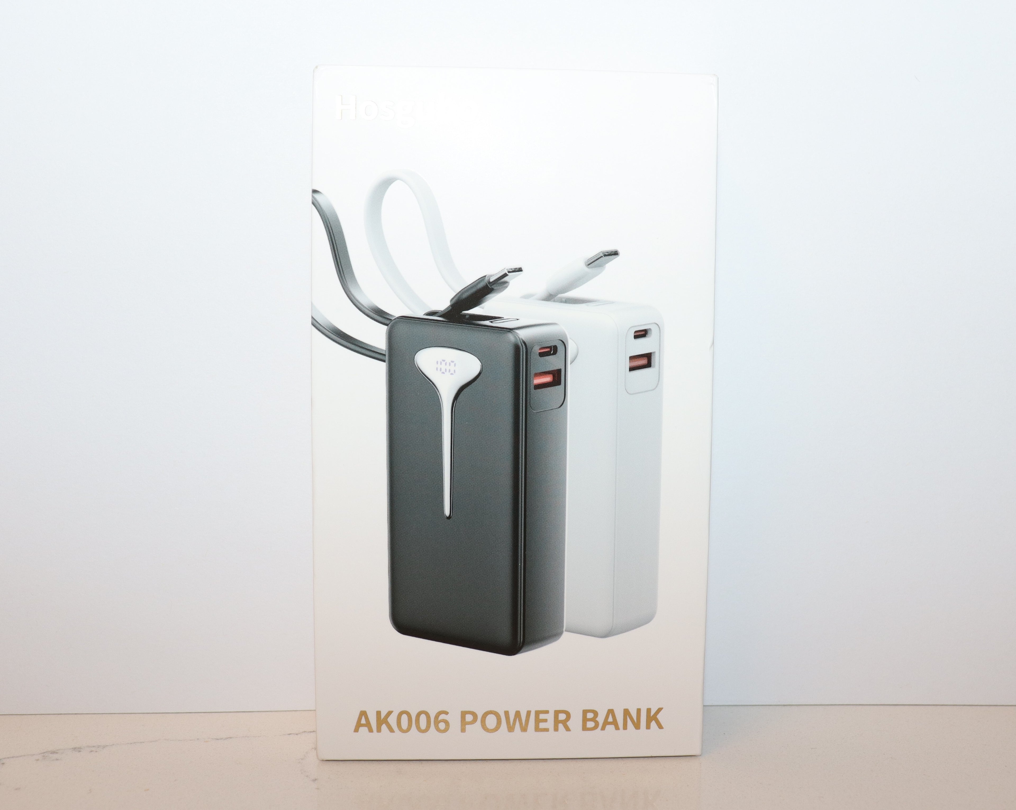 Never Run Out of Power – 10000mAh Fast Charging Power Bank, Built-In Cable
