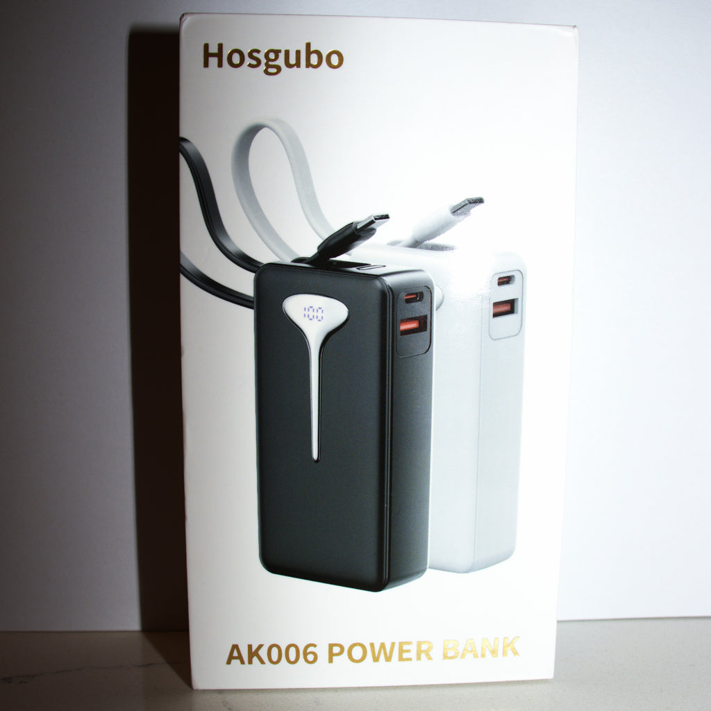 Never Run Out of Power – 10000mAh Fast Charging Power Bank, Built-In Cable
