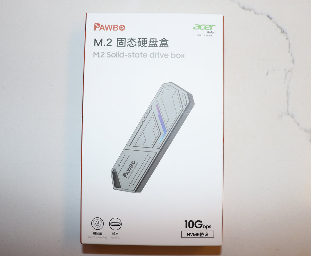 Acer Aluminum M.2 NVMe SSD Enclosure – USB Type-C External Drive with RGB