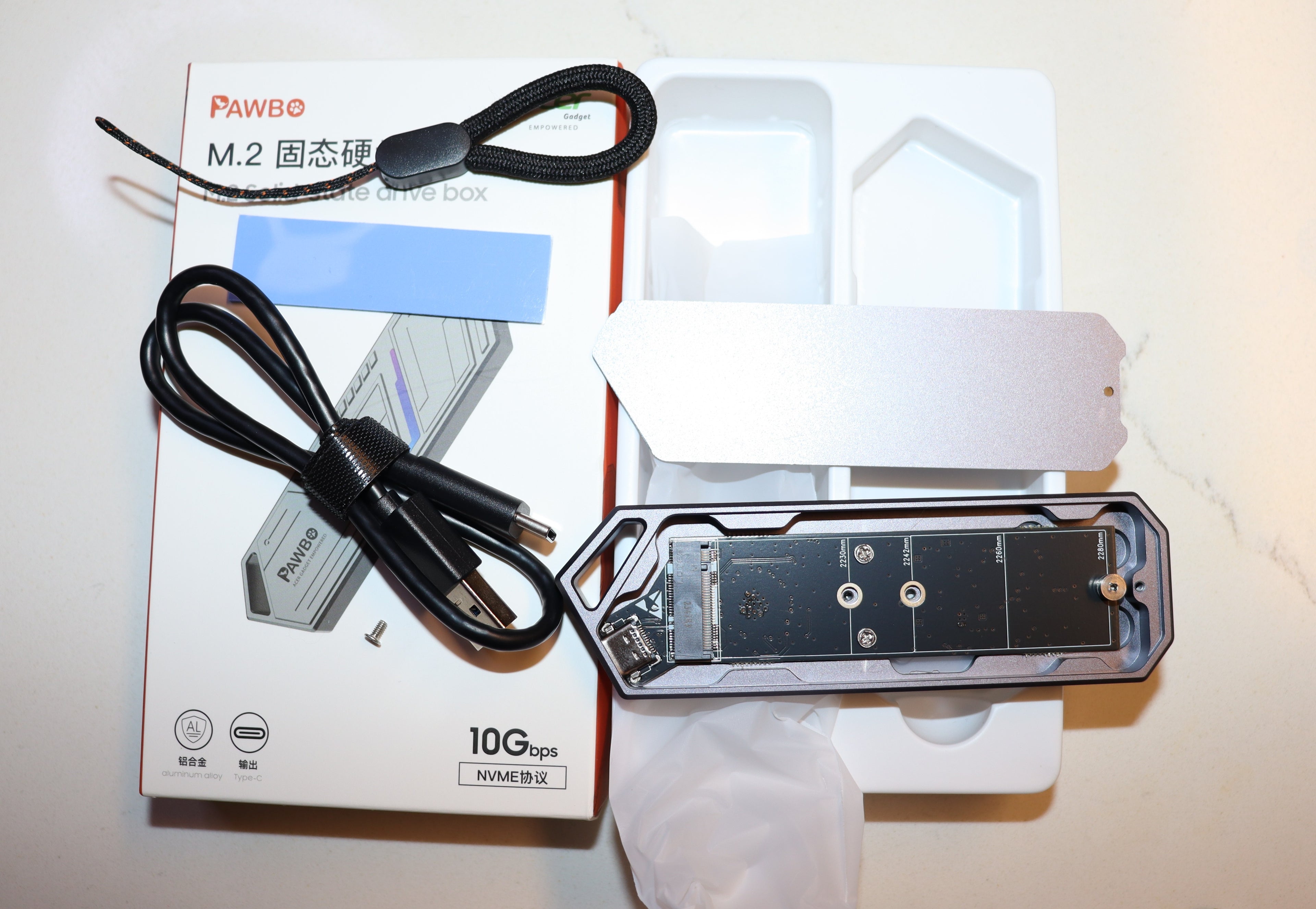 Acer Aluminum M.2 NVMe SSD Enclosure – USB Type-C External Drive with RGB