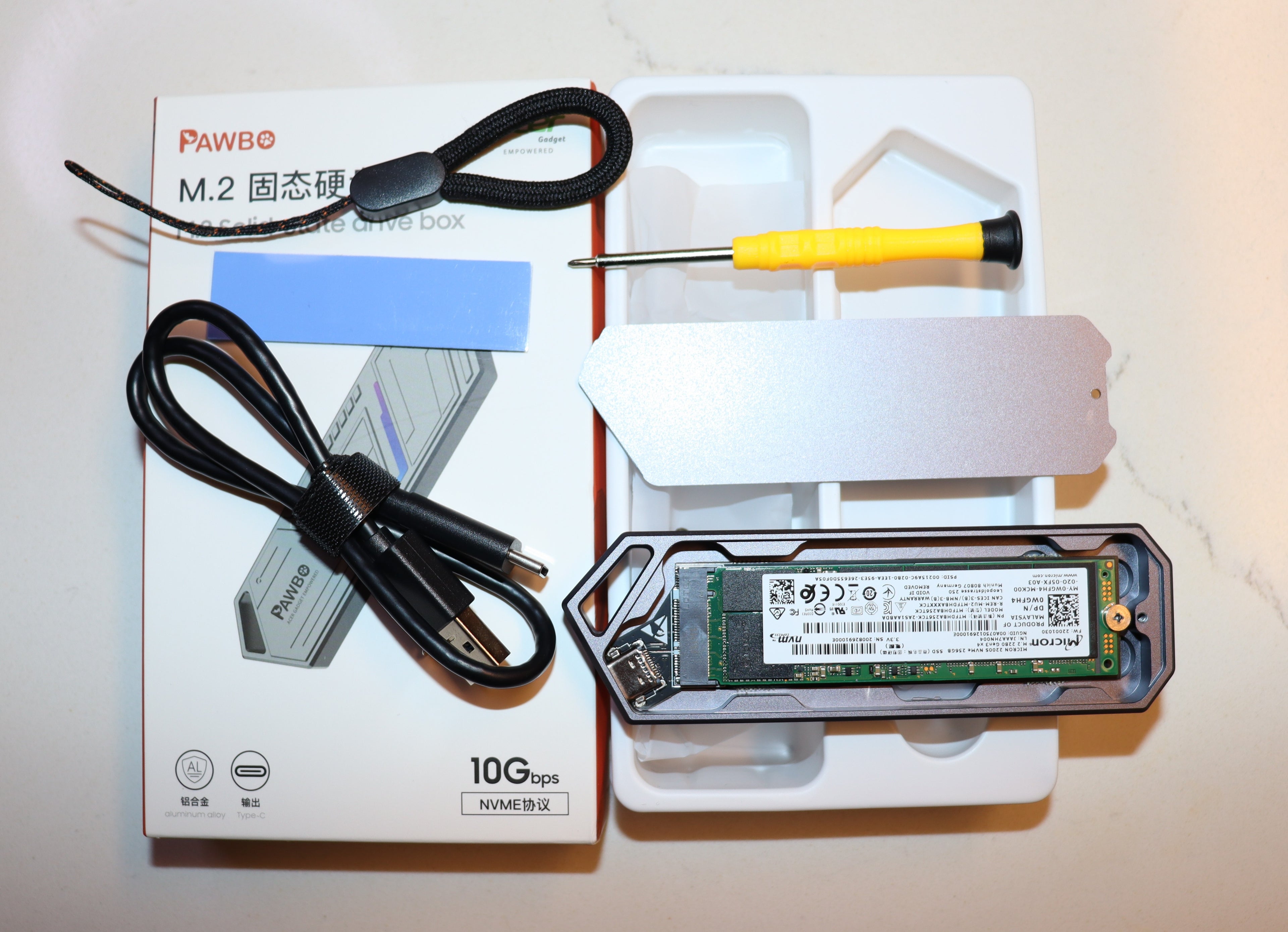 Acer Aluminum M.2 NVMe SSD Enclosure – USB Type-C External Drive with RGB