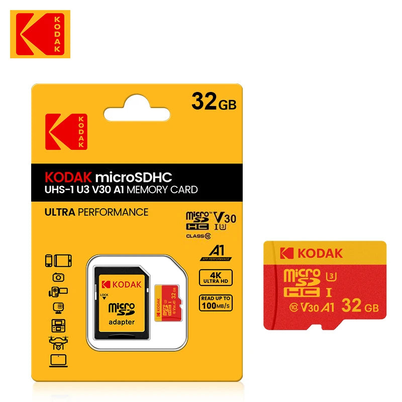 KODAK High-Speed MicroSD Card 32GB–256GB for Mobile Devices & Photography Gear
